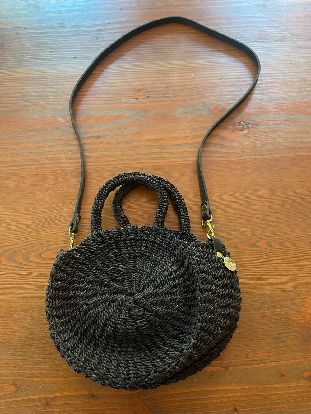 Clare V Black Raffia bag